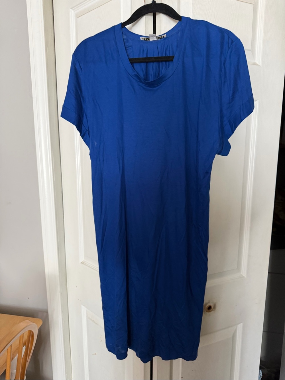 Acne Royal Blue Midi Shift Dress size small Beata Tencel Lyocel
